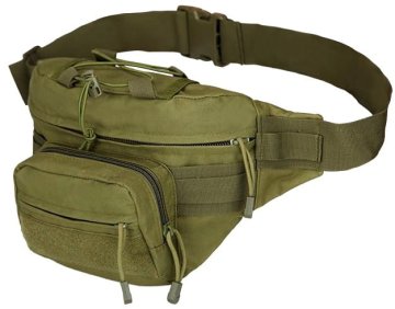Camerazar Taktična torba Sachet, odporen poliester 600D, štiri žepki na zadrgo, dimenzije 27x17x5-12 cm