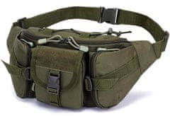 Camerazar Vojaška torba za ledvico, Oxford 600D tkanina, nastavljiv pas, 15x5-13 cm