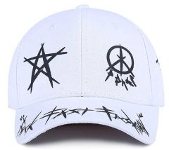 Camerazar Unisex bejzbolska kapica z grafitnim napisom, zračen material, univerzalna velikost 56-60 cm