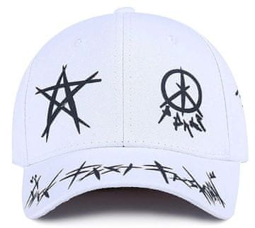 Camerazar Unisex bejzbolska kapica z grafitnim napisom, zračen material, univerzalna velikost 56-60 cm