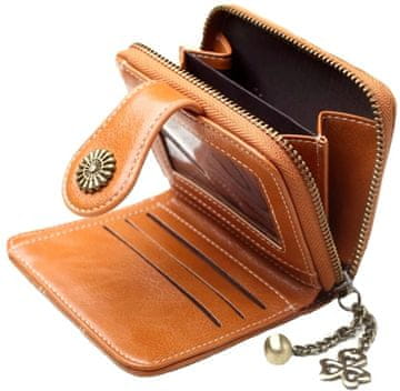 Camerazar Eleganten Mali Ženski Retro Denarnica, Boho Stil, Ekološka Usnje, 9x11x3.5 cm