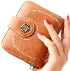 Camerazar Ženska denarnica Retro Boho stil, mala, ekološka usnja, 9x11x3,5 cm