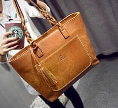 Camerazar Velika prostorna ženska torba, zlatna in srebrna kovinska oprema, 30x45x13 cm