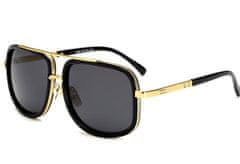 Camerazar Unisex Retro Pilotska Sončna Očala, Zlata Barva, UV Filter 400, Velikost 54-65-19-145 mm