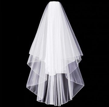 Camerazar Dolg čas poročni vozel za lase, bel s tilom, dolžina 76 cm