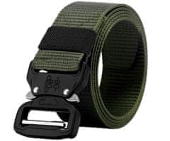 Camerazar Unisex Vojaški Taktični Pas SURVIVAL, Črn Kovinski Klip, Polipropilen Najlon, Dolžina 125 cm
