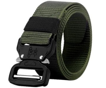 Camerazar Unisex Vojaški Taktični Pas SURVIVAL, Črn Kovinski Klip, Polipropilen Najlon, Dolžina 125 cm