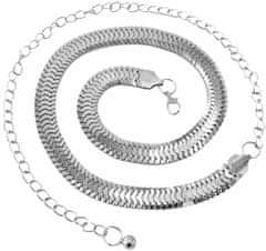 Camerazar Ženski srebrni pas s kovinsko verigo, dolžina 110 cm, širina 1,6 cm, material kov