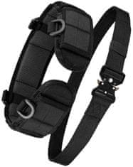 Camerazar Unisex Vojaški Taktični Pas 2v1, Črn, Dolžina 125 cm, Širina 8 cm