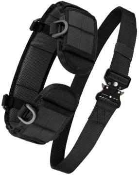 Camerazar Unisex Vojaški Taktični Pas 2v1, Črn, Dolžina 125 cm, Širina 8 cm