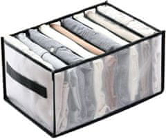 Camerazar Organizator za oblačila v omarici, črn, najlon, 36x25x20 cm