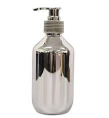 Camerazar Eleganten dozator tekočega mila, srebrna metalik, kov, 300 ml, 16,6 x 6,5 cm