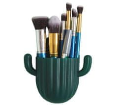 Camerazar Organizator za kopalnico za ščetke in dodatke, zeleni, plastika, 14.5x14.5 cm