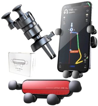 Camerazar Držalo za ventilacijski otvor avtomobila za telefon, črno, plastično, za telefone 4~7,5 in