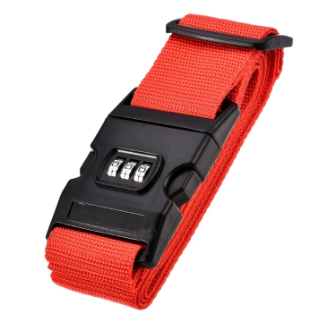 Camerazar Rdeža varnostna pas za prtljago s kombinacijskim zaklepom, polipropilenski najlon, 200 cm