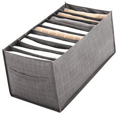 Camerazar Organizator za oblačilo v omarico, siva, tkanina, 44x25x20 cm