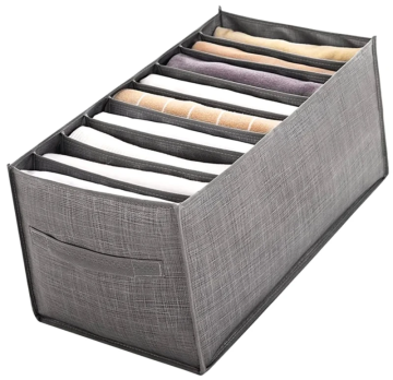 Camerazar Organizator za oblačilo v omarico, siva, tkanina, 44x25x20 cm