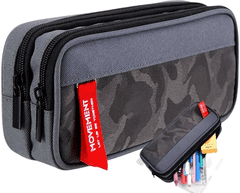 Camerazar Dvojnadstropni organizator za svinčnike Classic Moro, sivo, poliester, 22,5x11x7 cm