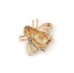 For Fun & Home Elegantna zlata broška v obliki čebelice, okrašena z zirkoni, iz bižuterske zlitine, 3 cm x 2,5 cm
