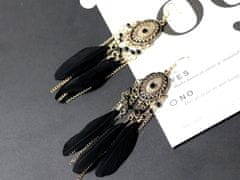 For Fun & Home Visoke BOHO uhane iz dolgih perja, črne/modre/bele, višina 12-18 cm, širina 3-3,5 cm