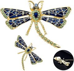 For Fun & Home Elegantna broška v obliki damaščanske muhe z zirconi, v barvah, iz bižuternove zlitine, 4,1 cm x 5,9 cm