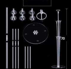 Camerazar Nosilec za balone, prozoren plast, 70 cm, s 7 koši in stabilno podlago