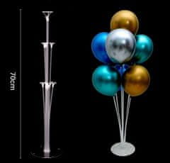 Camerazar Nosilec za balone, prozoren plast, 70 cm, s 7 koši in stabilno podlago