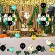 Camerazar Set 60 zelenih balonov s konfeti, lateks, premer 25 cm