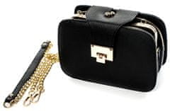 Camerazar Eleganten ženski nahrbtnik SUITCASE, črn, ekološka usnja, 21,5 x 15 x 8 cm