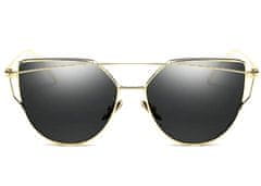 Camerazar Črne Sončne Očale Glam Rock Cat Eye, Kovinske, z UV400 Filtrski Kategorija 3D