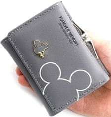 Camerazar Elegantna ženska denarnica na zadrgo, siva, ekološka usnja, 11x8,5x3,5 cm