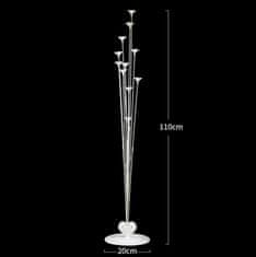 Camerazar Nosilec za balone 103 CM, bel plast, oblik srca, za poroke in rojstnodnevne zabave