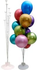 Camerazar Nosilec za balone 103 CM, bel plast, oblik srca, za poroke in rojstnodnevne zabave