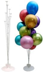 Camerazar Nosilec za balone 103 CM, bel plast, oblik srca, za poroke in rojstnodnevne zabave