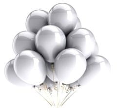 Camerazar Set 50 balonov v mešanici rdeče, modre in srebrne barve, lateks, 30 cm