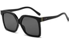 Camerazar Škrlatne sončne očala za dame oversized s mačjastimi očmi, črna, plastična, UV400 filter kat. 3