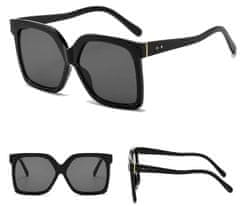 Camerazar Škrlatne sončne očala za dame oversized s mačjastimi očmi, črna, plastična, UV400 filter kat. 3