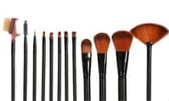 Camerazar Profesionalna set 12 čopičev za make-up s etuijem, sintetična vlakna, dolga življenjska doba