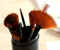 Camerazar Profesionalna set 12 čopičev za make-up s etuijem, sintetična vlakna, dolga življenjska doba