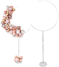 Camerazar Polkrožni Podstavek za Balone 161 cm, Prozorna/Mlečna Barva, Plast