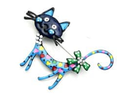 For Fun & Home Eleganten Mačji Brož Barvna Umetnost, Širina 6,4 cm, Višina 5 cm, Material Nakitna Zlitina