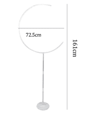 Camerazar Polkrožni Podstavek za Balone 161 cm, Prozorna/Mlečna Barva, Plast