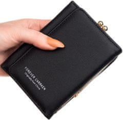 Camerazar Elegantna ženska denarnica iz ekološke kože, črna, 12x8,5x4,5 cm