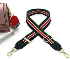 Camerazar Nastavljivi Pas za Torbico, Črno-Rdeč z Belim Pasom, Poliester, 146x38 mm