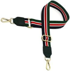 Camerazar Nastavljivi Pas za Torbico, Črno-Rdeč z Belim Pasom, Poliester, 146x38 mm