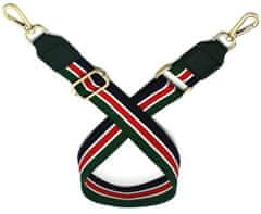 Camerazar Nastavljivi Pas za Torbico, Črno-Rdeč z Belim Pasom, Poliester, 146x38 mm