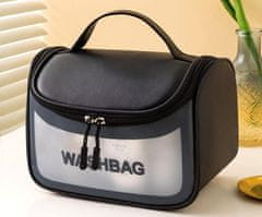 Camerazar Velika vodoodporna kozmetična torba za obešanje, prozorna, PVC+TPU, 18x23x13 cm