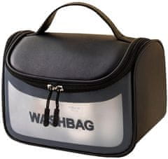 Camerazar Velika vodoodporna kozmetična torba za obešanje, prozorna, PVC+TPU, 18x23x13 cm