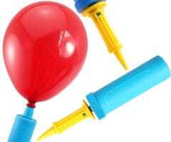 Camerazar Ročna črpalka za balone, rumeno-modra, plastična, 28 cm