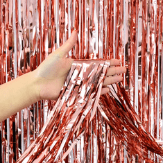 Camerazar Metalni zavese za zabave, roza, 200x100 cm, folija